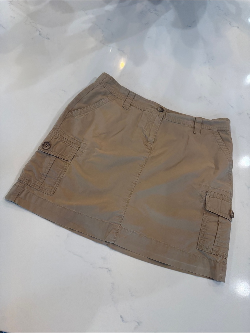 Lands’ End Khaki Cargo Skort | Size 8 | Built-In Shorts | Classic Casual